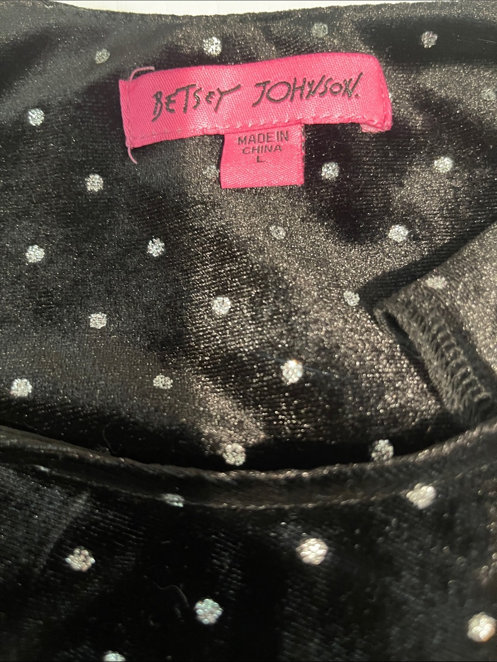 Beautiful Betsey Johnson Black Velvet Rhinestone Ruched Bodycon Dress - Picture 6 of 6